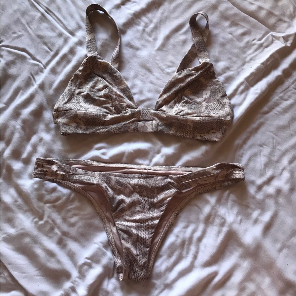 Vitamin A snakeskin print bikini large